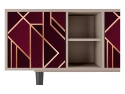 Móvel De Tv| Mueble de TV - 150х69х41 cm - T5 - Burgundy Jewelery, Latte Bege