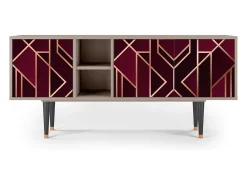 Móvel De Tv| Mueble de TV - 150х69х41 cm - T5 - Burgundy Jewelery, Latte Bege