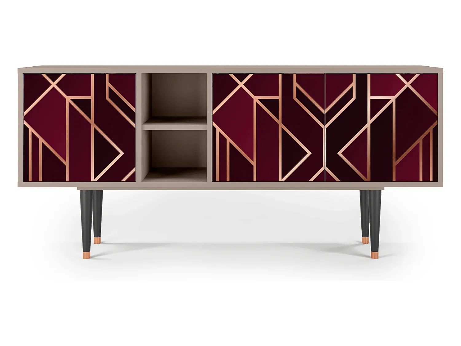 Móvel De Tv| Mueble de TV - 150х69х41 cm - T5 - Burgundy Jewelery, Latte Bege