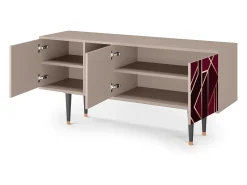 Móvel De Tv| Mueble de TV - 150х69х41 cm - T5 - Burgundy Jewelery, Latte Bege