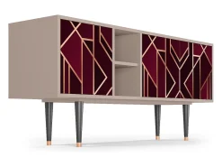 Móvel De Tv| Mueble de TV - 150х69х41 cm - T5 - Burgundy Jewelery, Latte Bege