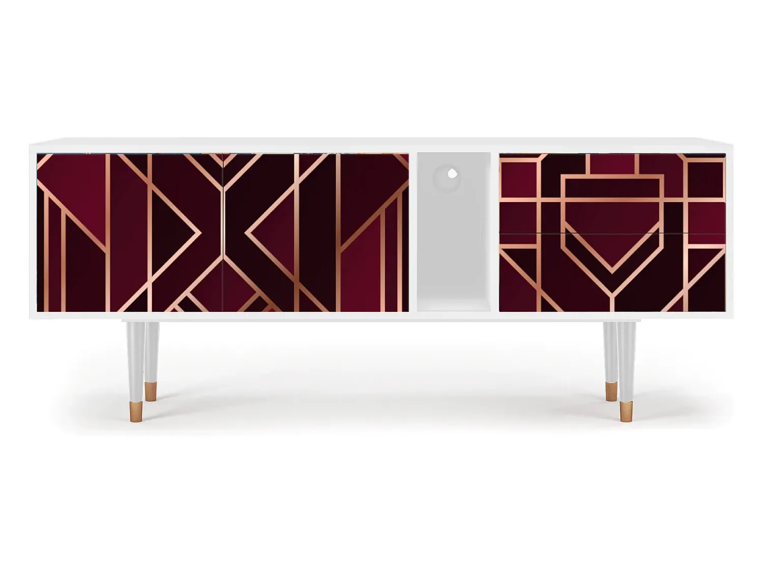 Móvel De Tv* Mueble de TV - 170х69х48 cm - T1 - Burgundy Jewelery, Branco Bege