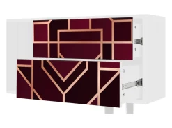 Móvel De Tv* Mueble de TV - 170х69х48 cm - T1 - Burgundy Jewelery, Branco Bege