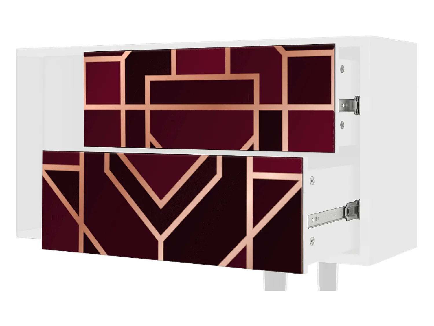 Móvel De Tv* Mueble de TV - 170х69х48 cm - T1 - Burgundy Jewelery, Branco Bege