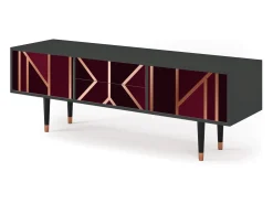 Móvel De Tv* Mueble de TV - 170х59х48 cm - T4 - Burgundy Jewelery, Antracite Cinza antracite