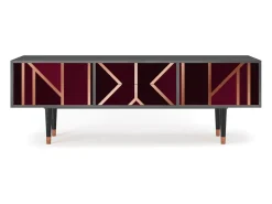 Móvel De Tv* Mueble de TV - 170х59х48 cm - T4 - Burgundy Jewelery, Antracite Cinza antracite
