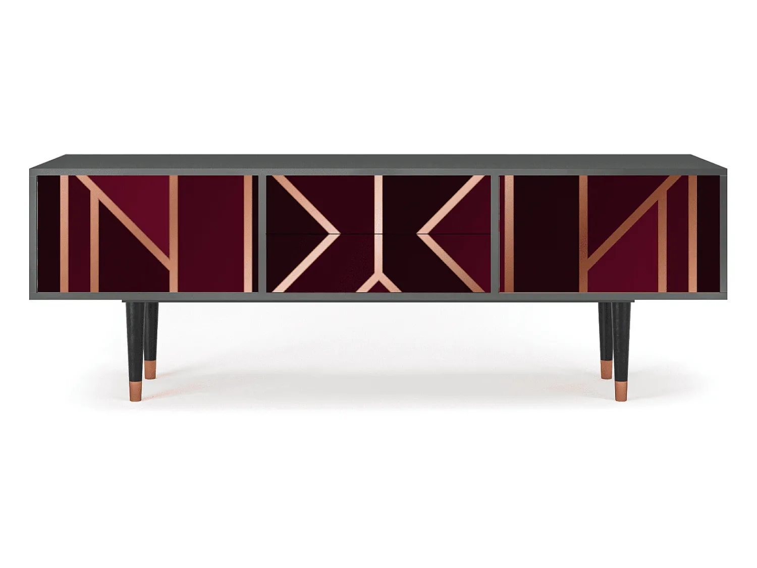 Móvel De Tv* Mueble de TV - 170х59х48 cm - T4 - Burgundy Jewelery, Antracite Cinza antracite