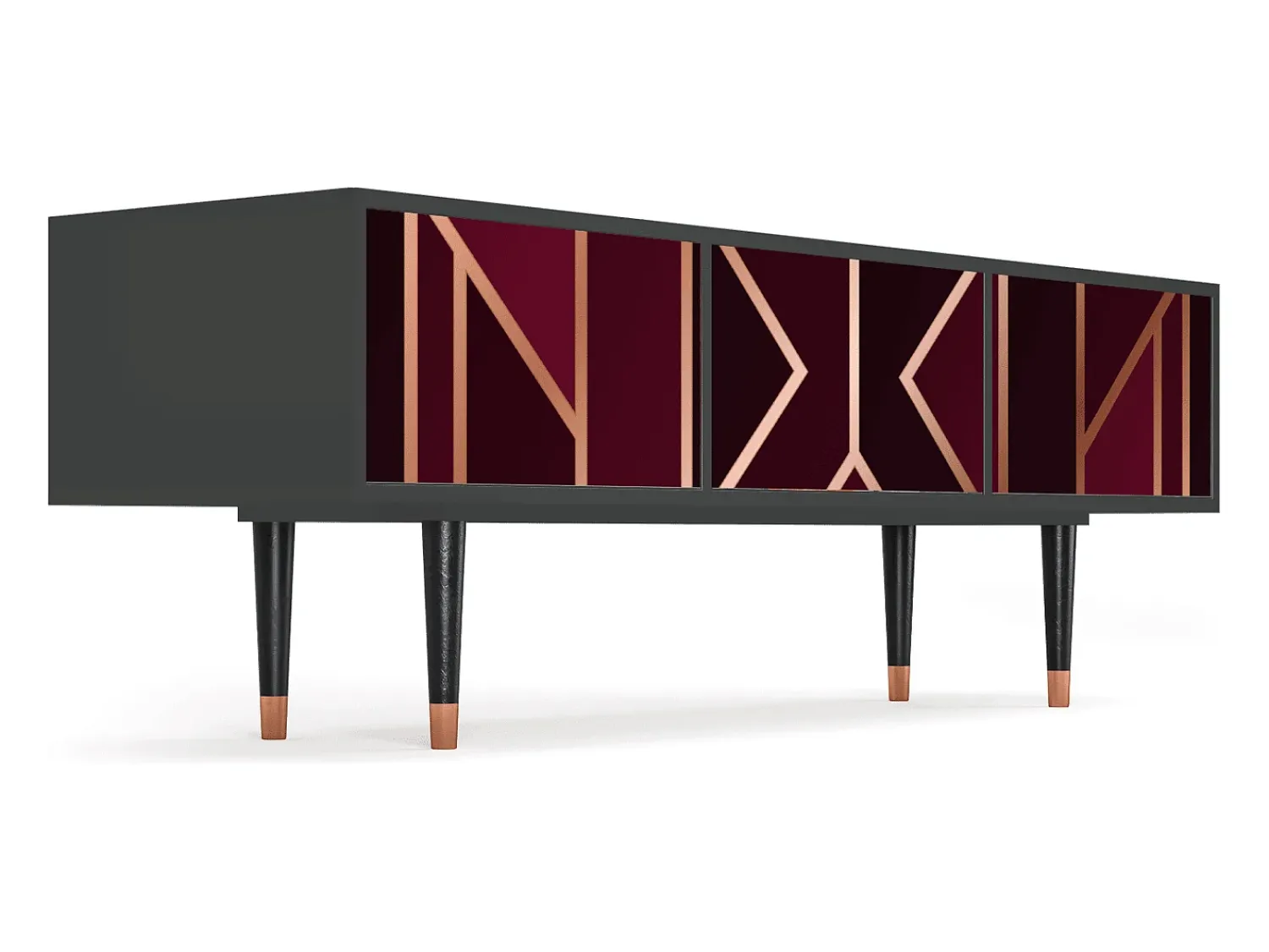 Móvel De Tv* Mueble de TV - 170х59х48 cm - T4 - Burgundy Jewelery, Antracite Cinza antracite