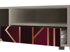 Móvel De Tv| Mueble de TV - 115х59х48 cm - T3 - Burgundy Jewelery, Areia Bege