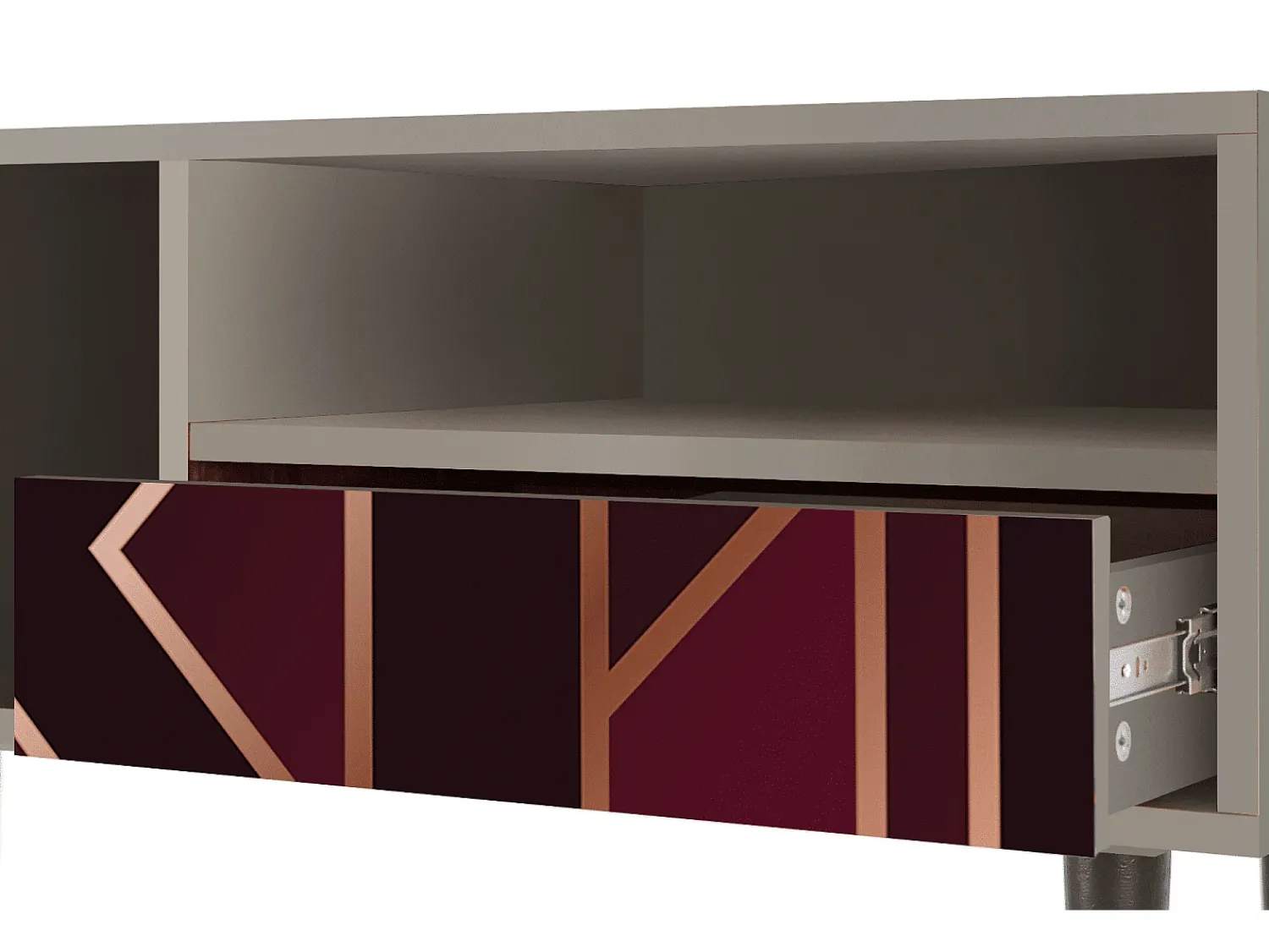 Móvel De Tv| Mueble de TV - 115х59х48 cm - T3 - Burgundy Jewelery, Areia Bege