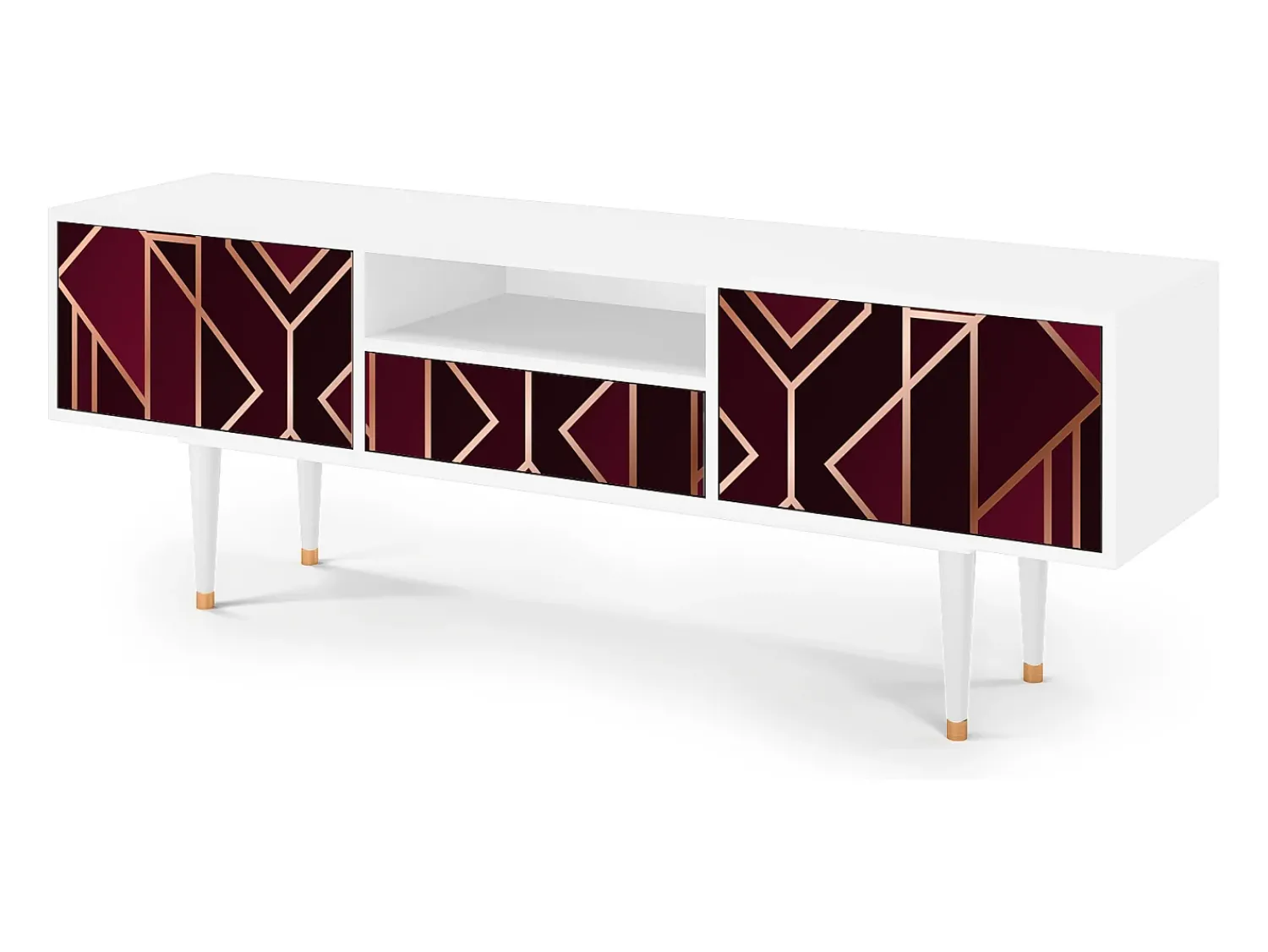 Mueble de TV - 170х59х41 cm - T6 - Burgundy Jewelery, Branco^ Móvel De Tv