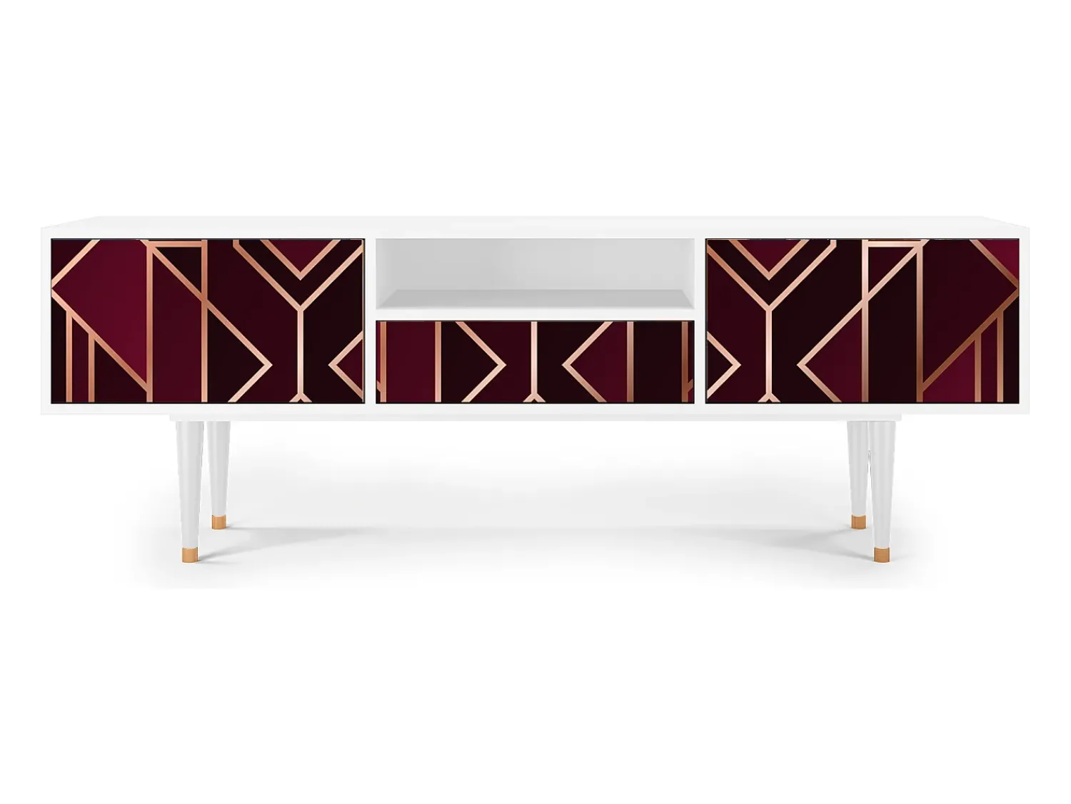 Mueble de TV - 170х59х41 cm - T6 - Burgundy Jewelery, Branco^ Móvel De Tv