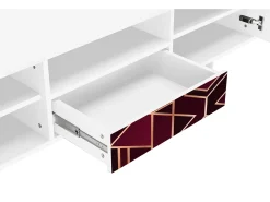 Mueble de TV - 170х59х41 cm - T6 - Burgundy Jewelery, Branco^ Móvel De Tv