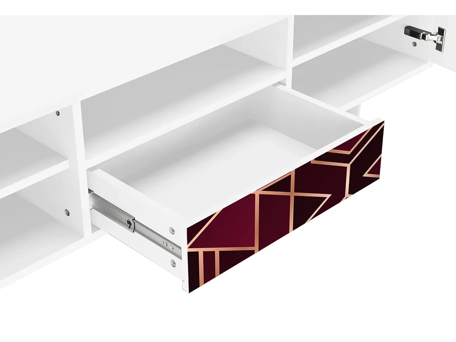 Mueble de TV - 170х59х41 cm - T6 - Burgundy Jewelery, Branco^ Móvel De Tv