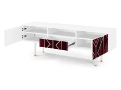 Mueble de TV - 170х59х41 cm - T6 - Burgundy Jewelery, Branco^ Móvel De Tv