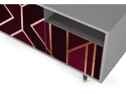 Mueble de TV - 125х56х41 cm - T7 - Burgundy Jewelery, Cinza^ Móvel De Tv