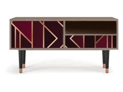Móvel De Tv| Mueble de TV - 115х59х48 cm - T3 - Burgundy Jewelery, Latte Bege