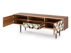 Móvel De Tv* Mueble de TV - 170х59х41 cm - T6 - Butterfly Effect, Nogueira Castanho