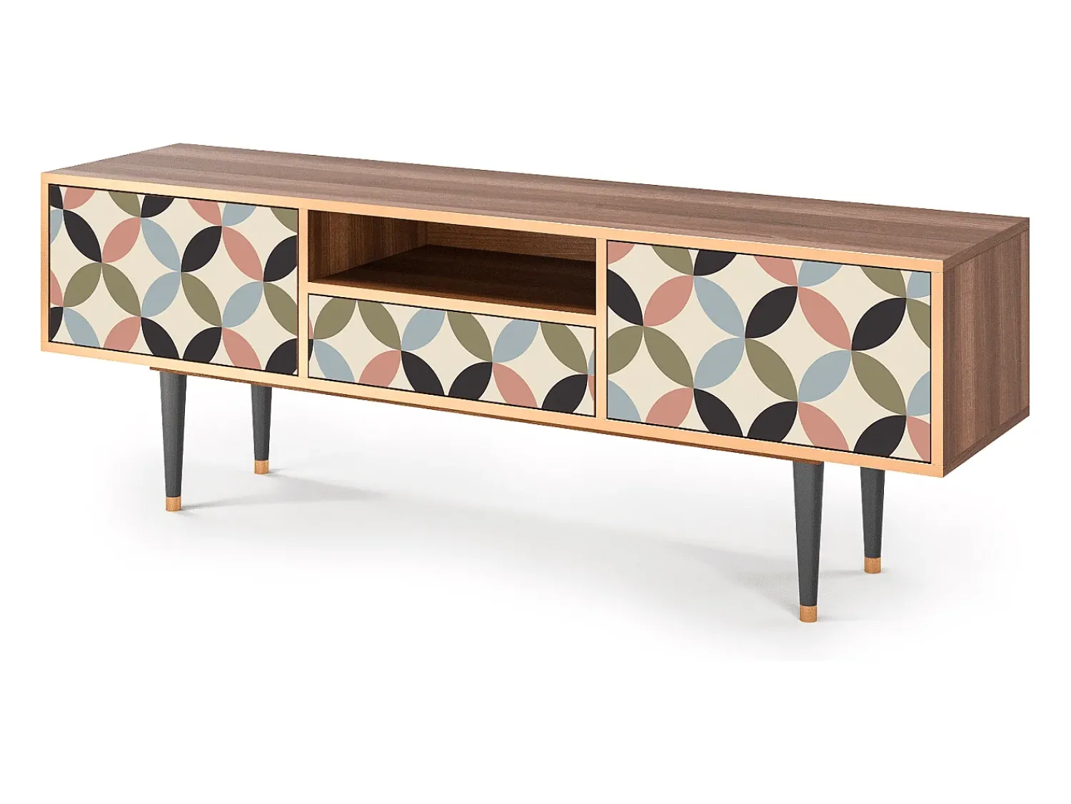 Móvel De Tv* Mueble de TV - 170х59х41 cm - T6 - Butterfly Effect, Nogueira Castanho