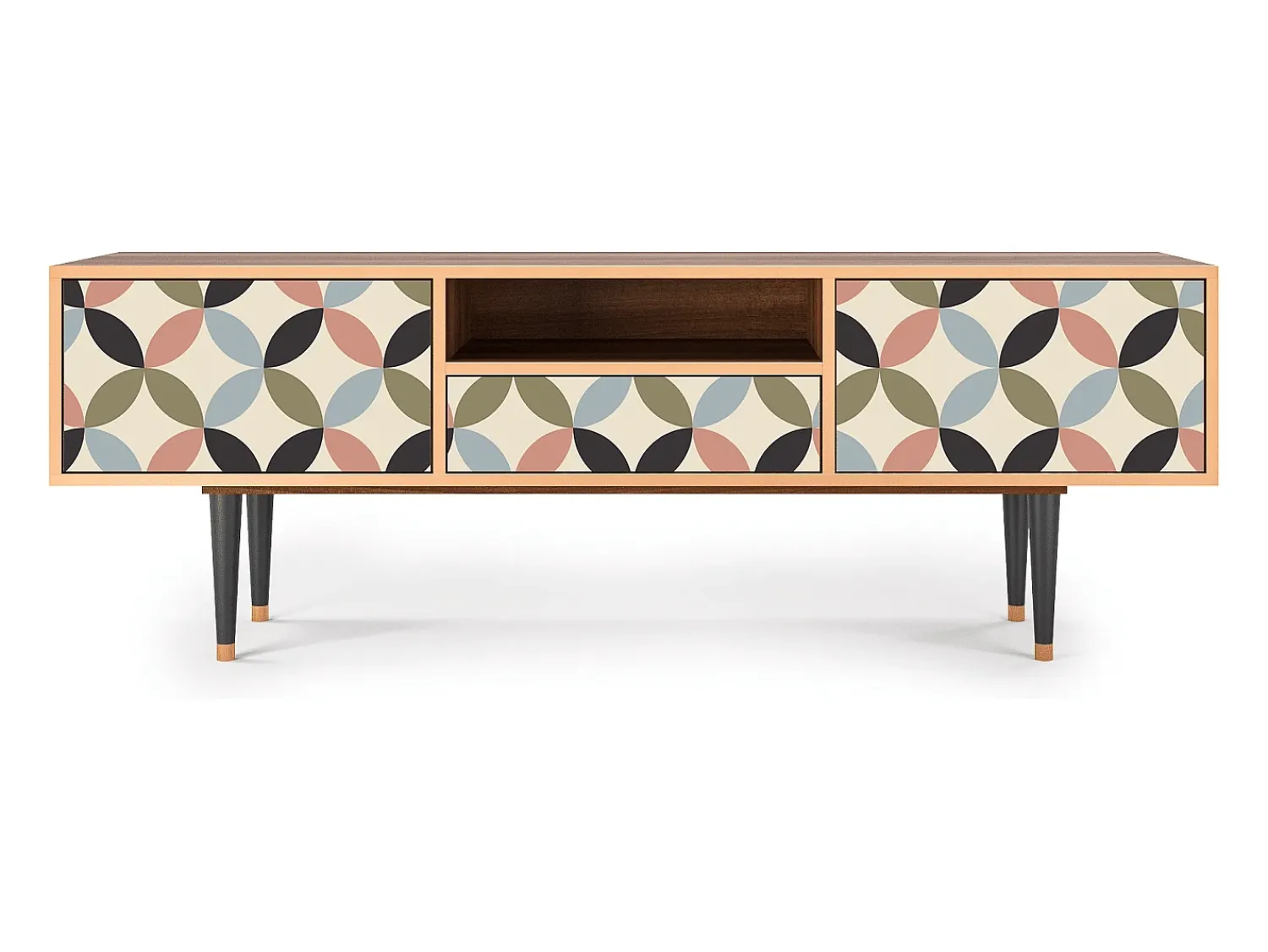 Móvel De Tv* Mueble de TV - 170х59х41 cm - T6 - Butterfly Effect, Nogueira Castanho