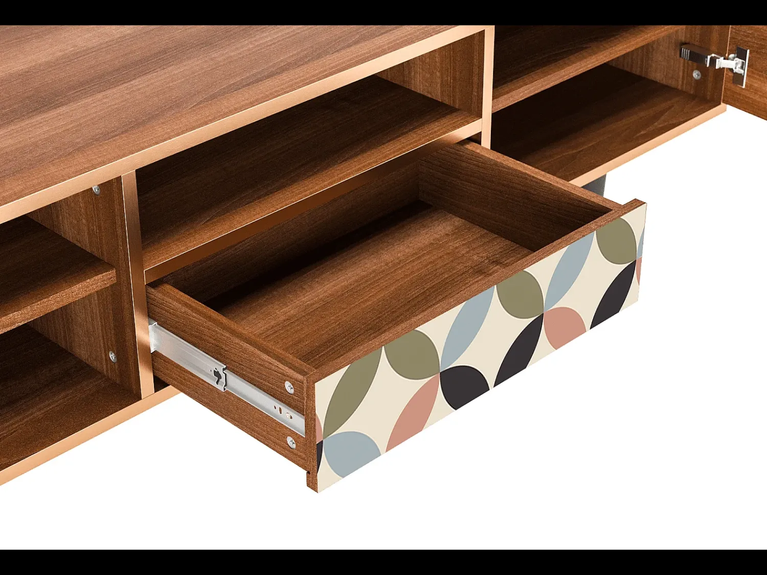 Móvel De Tv* Mueble de TV - 170х59х41 cm - T6 - Butterfly Effect, Nogueira Castanho