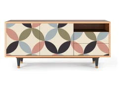 Móvel De Tv| Mueble de TV - 125х56х41 cm - T7 - Butterfly Effect, Nogueira Castanho
