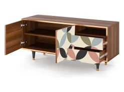 Móvel De Tv| Mueble de TV - 125х56х41 cm - T7 - Butterfly Effect, Nogueira Castanho