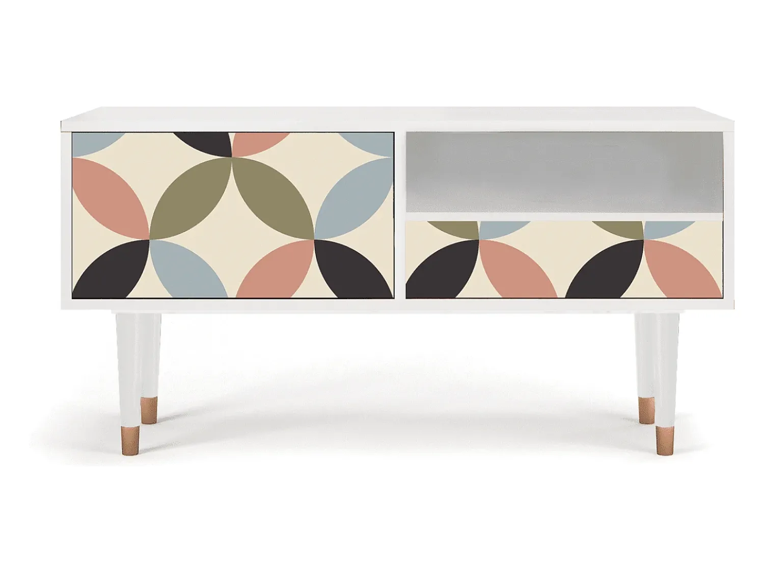Móvel De Tv| Mueble de TV - 115х59х48 cm - T3 - Butterfly Effect, Branco Bege