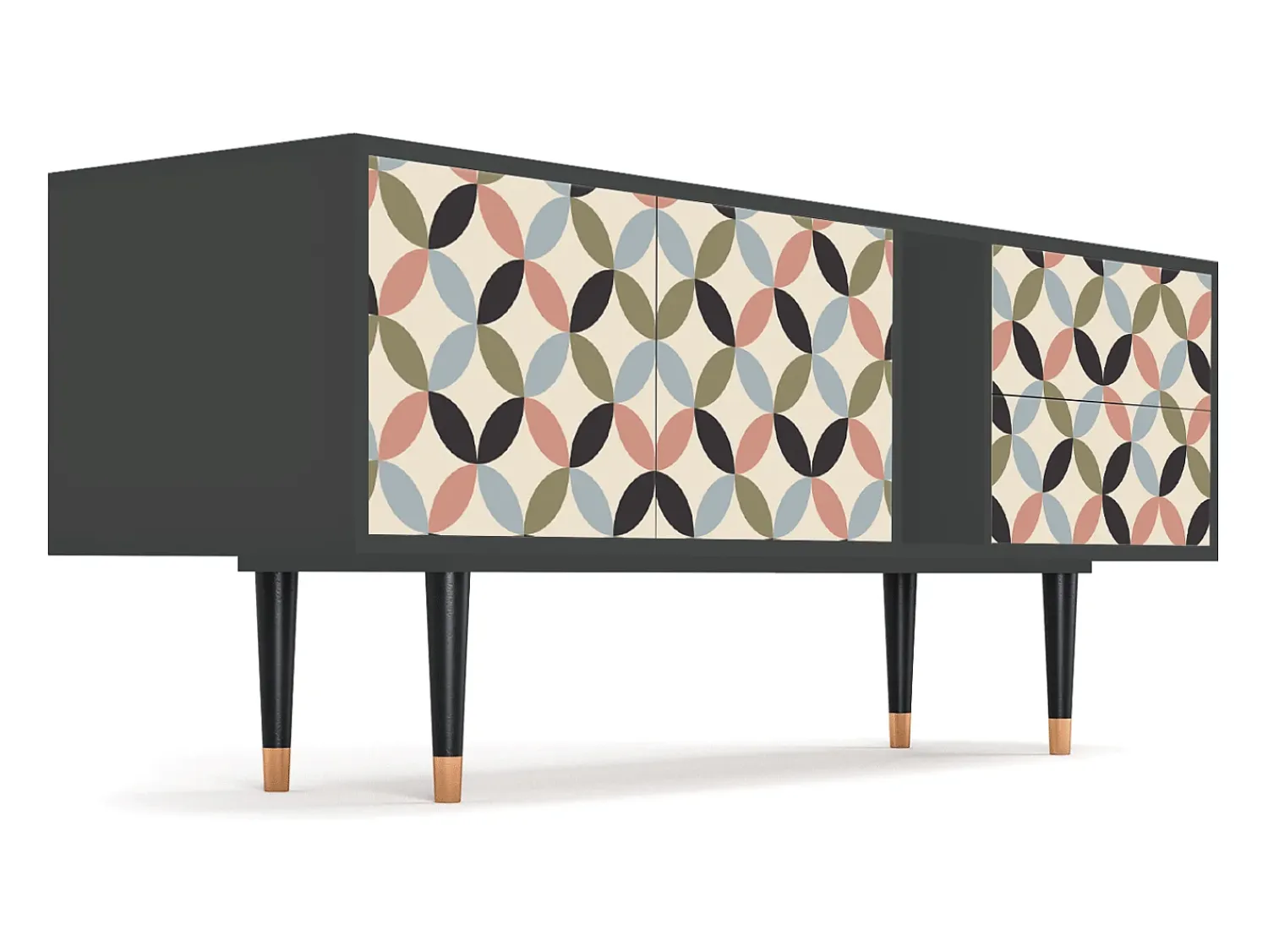Móvel De Tv| Mueble de TV - 170х69х48 cm - T1 - Butterfly Effect, Antracite Cinza antracite