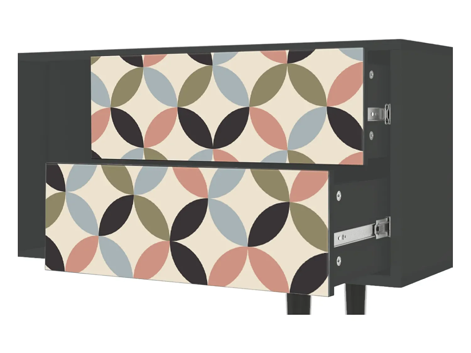 Móvel De Tv| Mueble de TV - 170х69х48 cm - T1 - Butterfly Effect, Antracite Cinza antracite