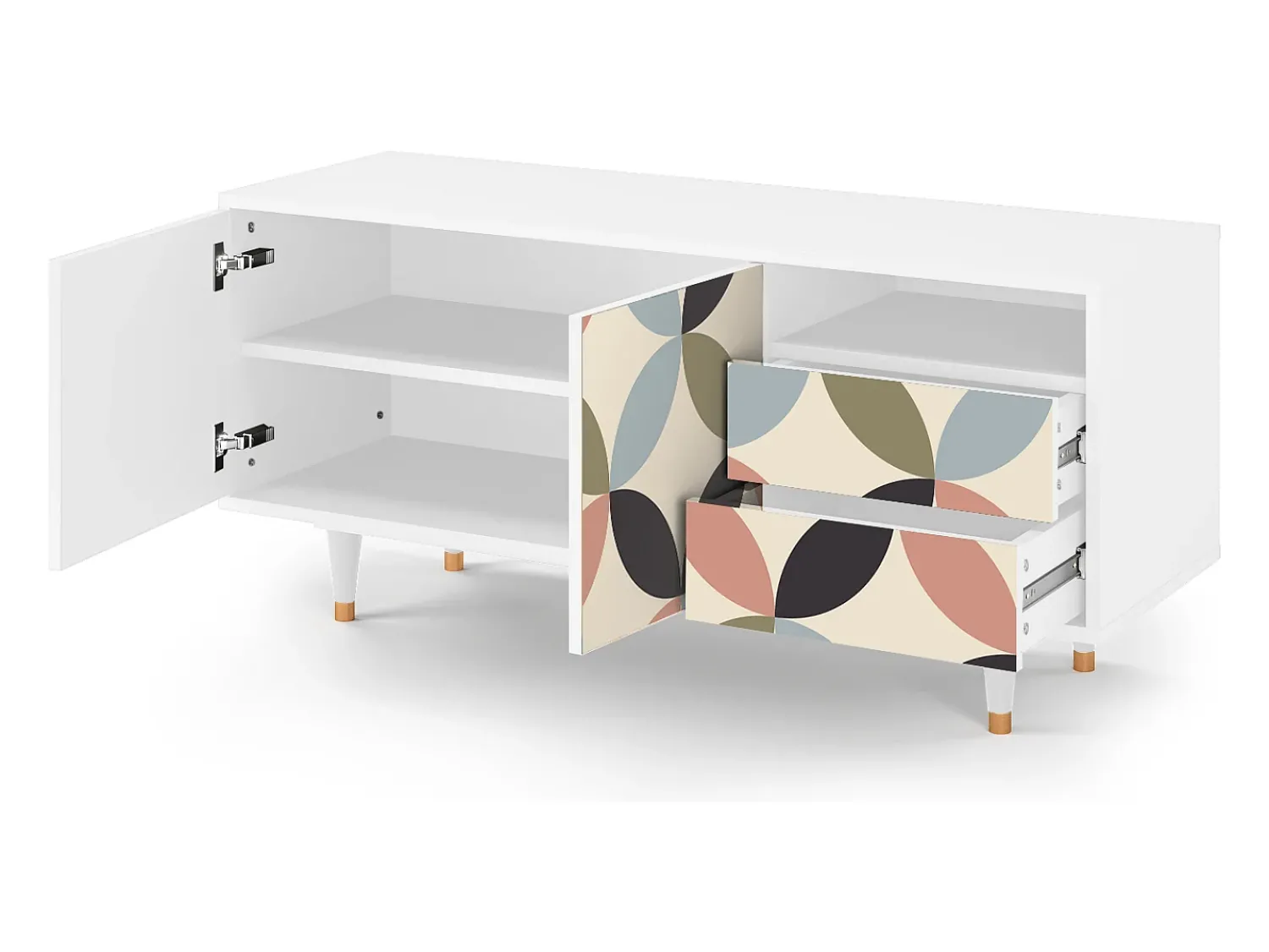 Best Mueble de TV - 125х56х41 cm - T7 - Butterfly Effect, Branco Bege