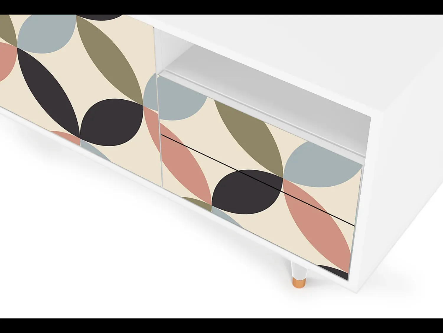 Best Mueble de TV - 125х56х41 cm - T7 - Butterfly Effect, Branco Bege