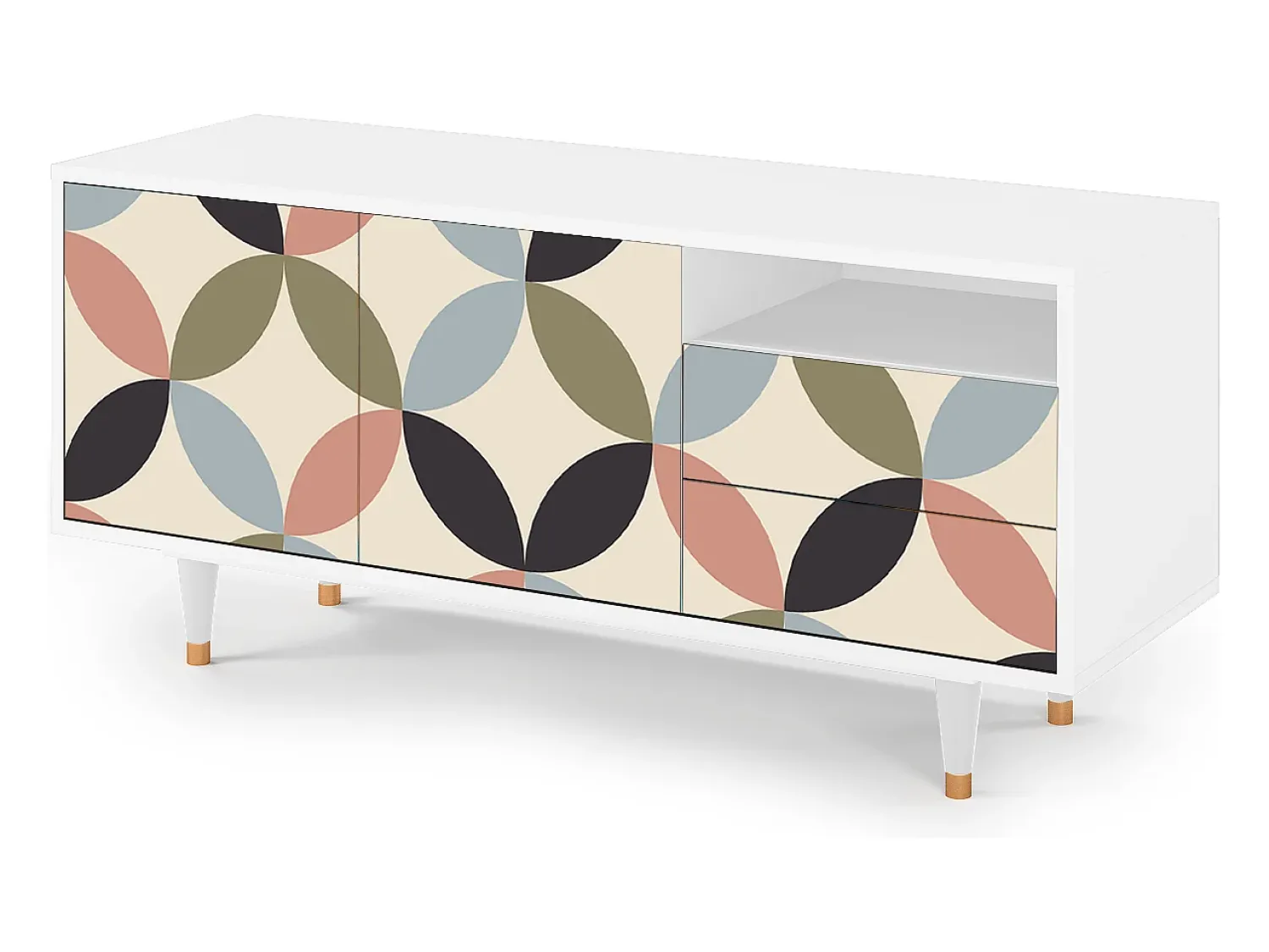 Best Mueble de TV - 125х56х41 cm - T7 - Butterfly Effect, Branco Bege