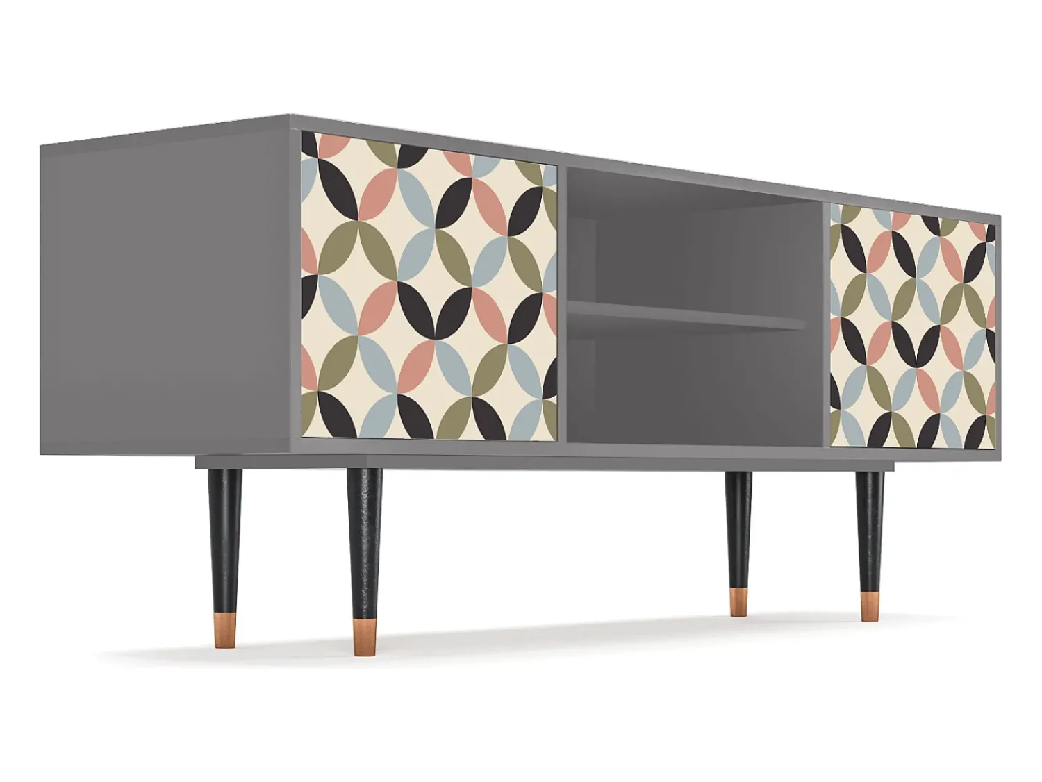 Móvel De Tv* Mueble de TV - 170х69х48 cm - T2 - Butterfly Effect, Cinza Cinzento
