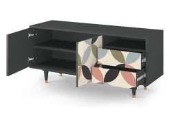 Móvel De Tv| Mueble de TV - 125х56х41 cm - T7 - Butterfly Effect, Antracite Cinza antracite