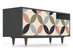 Móvel De Tv| Mueble de TV - 125х56х41 cm - T7 - Butterfly Effect, Antracite Cinza antracite