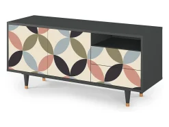 Móvel De Tv| Mueble de TV - 125х56х41 cm - T7 - Butterfly Effect, Antracite Cinza antracite