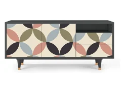 Móvel De Tv| Mueble de TV - 125х56х41 cm - T7 - Butterfly Effect, Antracite Cinza antracite