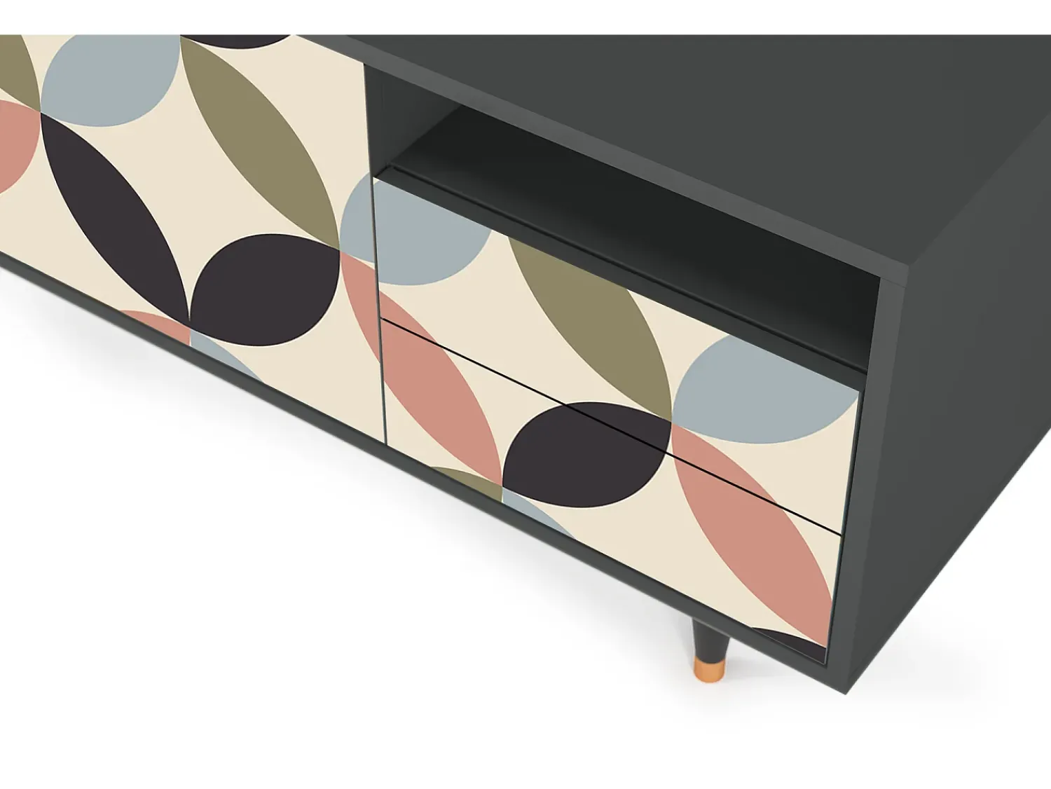 Móvel De Tv| Mueble de TV - 125х56х41 cm - T7 - Butterfly Effect, Antracite Cinza antracite