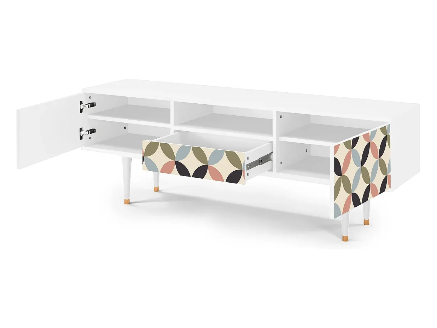 Mueble de TV - 170х59х41 cm - T6 - Butterfly Effect, Branco^ Móvel De Tv