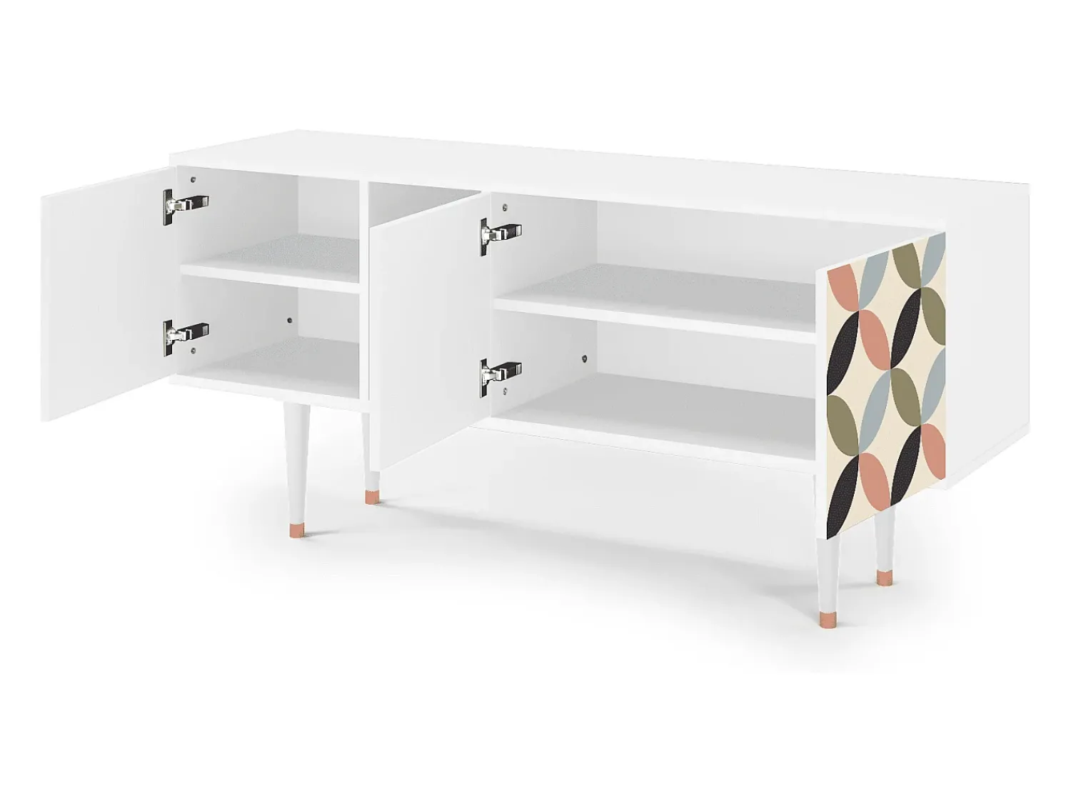 Móvel De Tv* Mueble de TV - 150х69х41 cm - T5 - Butterfly Effect, Branco Bege