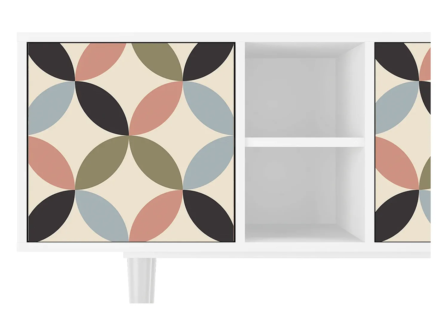 Móvel De Tv* Mueble de TV - 150х69х41 cm - T5 - Butterfly Effect, Branco Bege