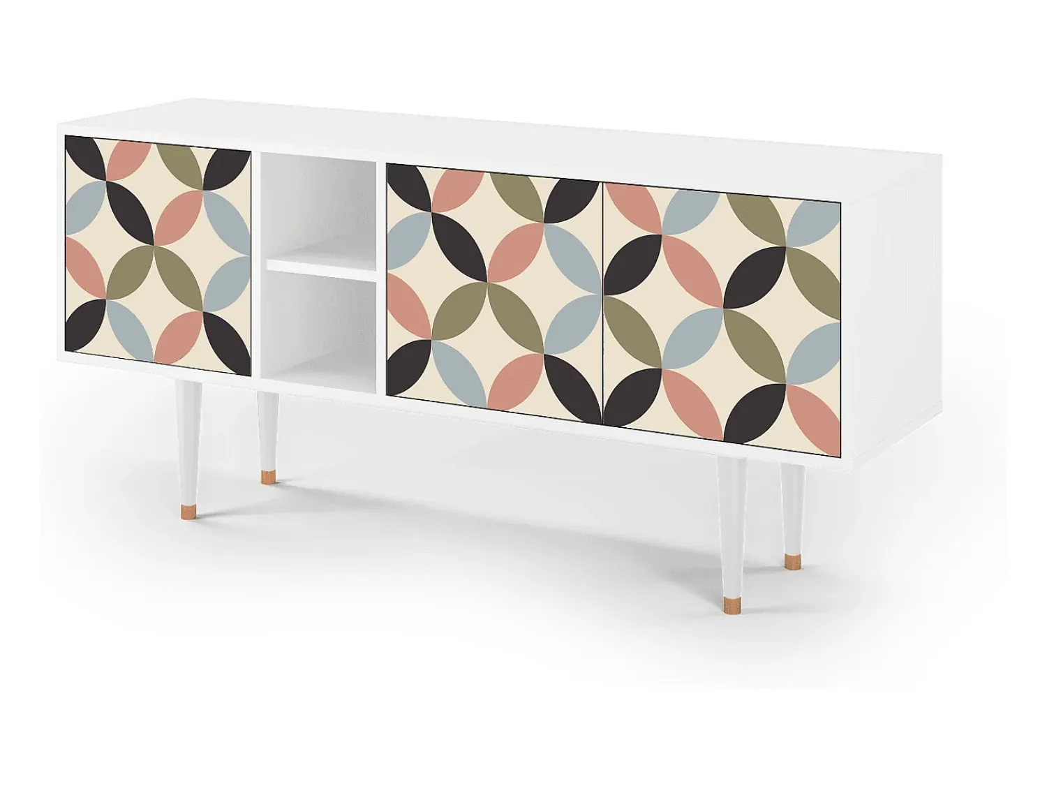 Móvel De Tv* Mueble de TV - 150х69х41 cm - T5 - Butterfly Effect, Branco Bege