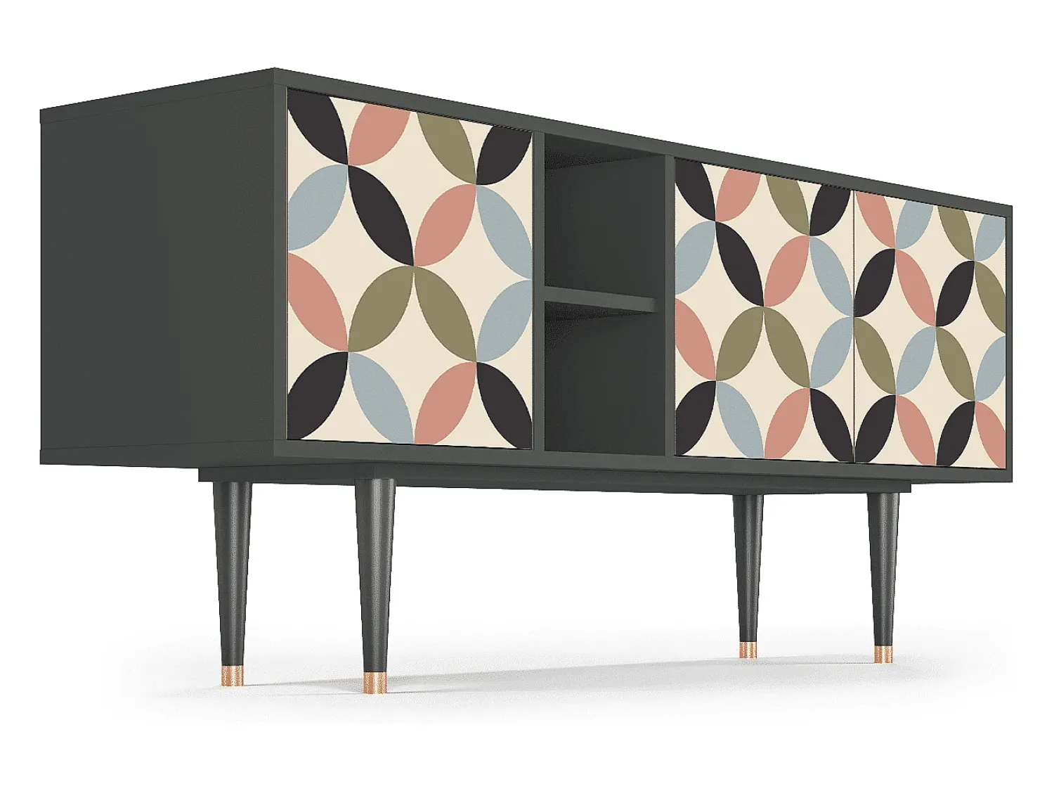 Móvel De Tv| Mueble de TV - 150х69х41 cm - T5 - Butterfly Effect, Antracite Cinza antracite