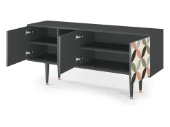 Móvel De Tv| Mueble de TV - 150х69х41 cm - T5 - Butterfly Effect, Antracite Cinza antracite