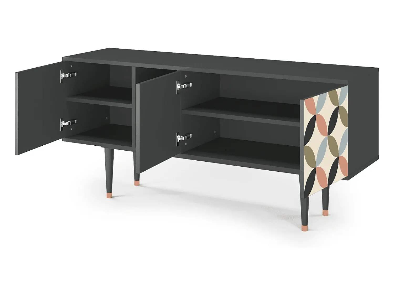 Móvel De Tv| Mueble de TV - 150х69х41 cm - T5 - Butterfly Effect, Antracite Cinza antracite