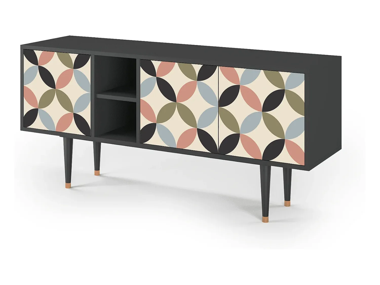 Móvel De Tv| Mueble de TV - 150х69х41 cm - T5 - Butterfly Effect, Antracite Cinza antracite