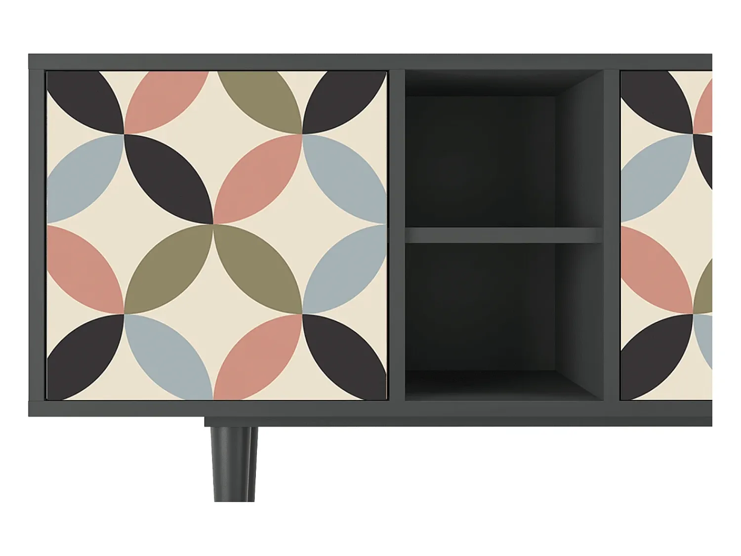 Móvel De Tv| Mueble de TV - 150х69х41 cm - T5 - Butterfly Effect, Antracite Cinza antracite