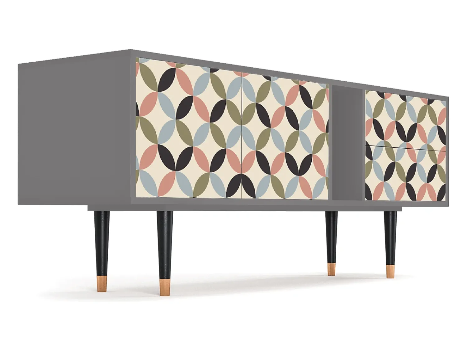 Mueble de TV - 170х69х48 cm - T1 - Butterfly Effect, Cinza Cinzento