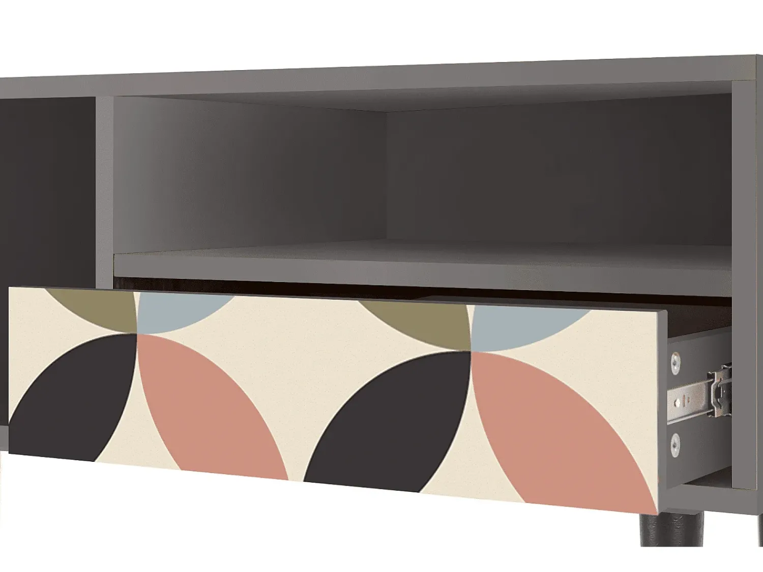 Móvel De Tv* Mueble de TV - 115х59х48 cm - T3 - Butterfly Effect, Cinza Cinzento
